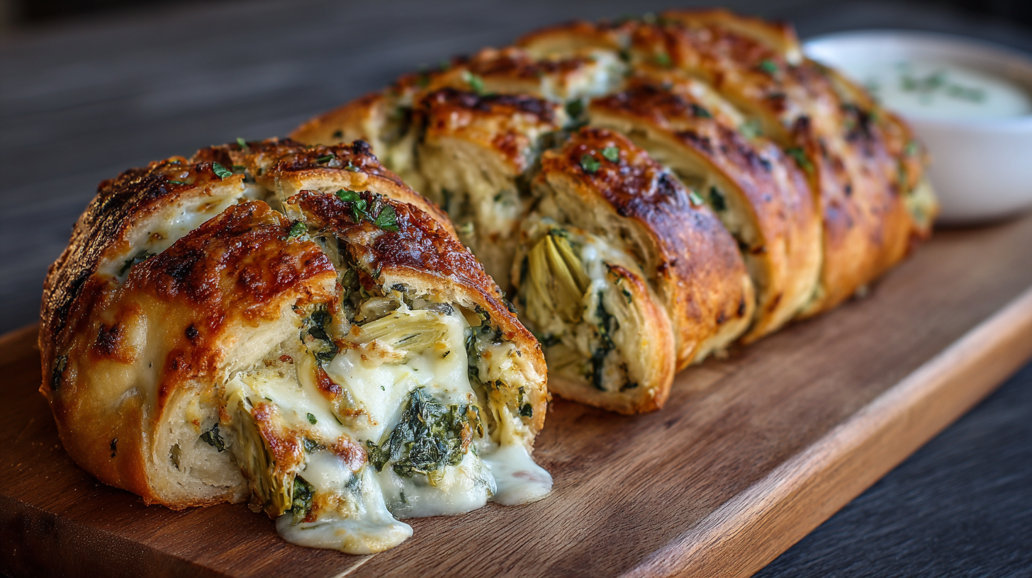 You are currently viewing Irresistible Spinach and Artichoke Stuffed Bread | Cheesy Party Pull-Apart
