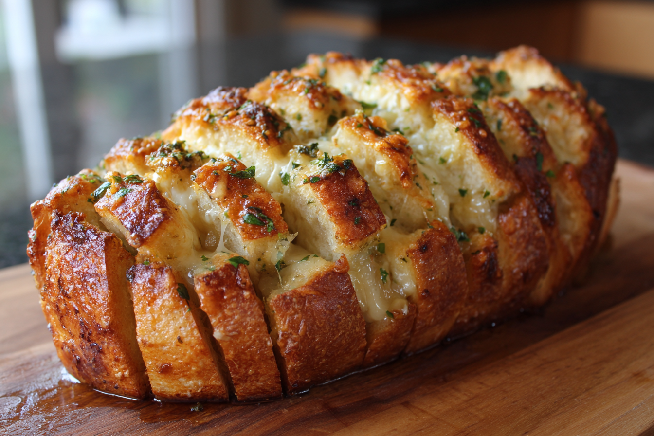 You are currently viewing Irresistible Cheesy Pull-Apart Garlic Bread Recipe